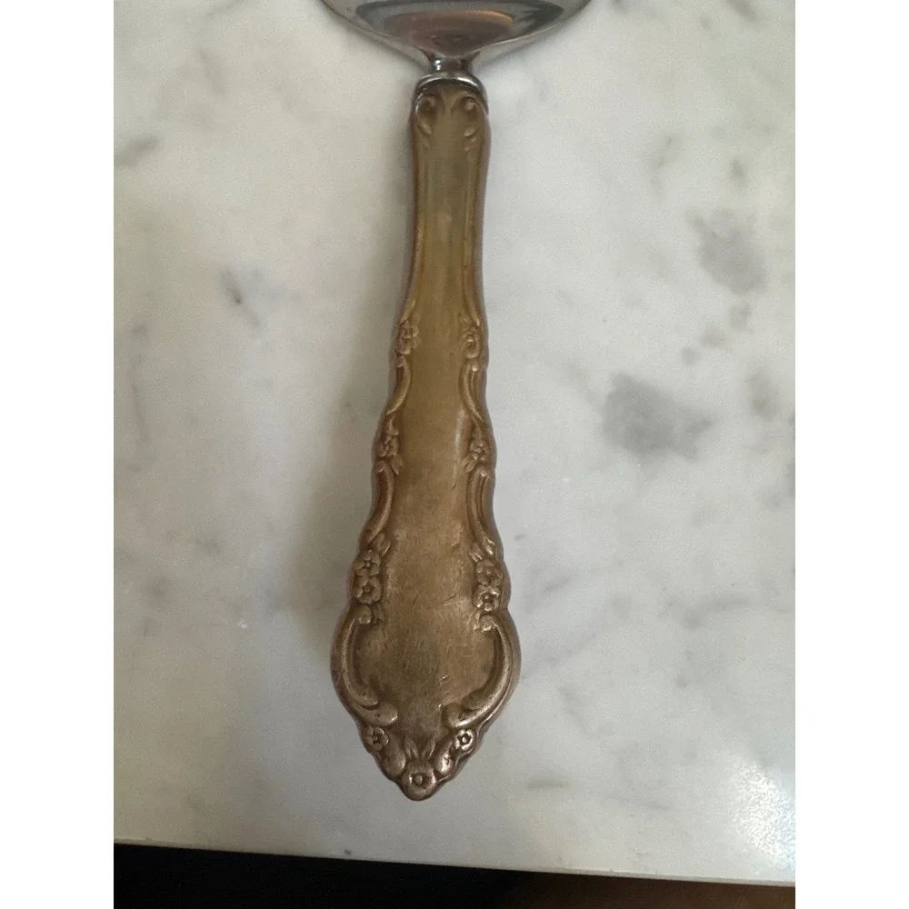 Reed & Barton Dresden Rose Silverplate Pie Cake Server Mirrorstele Stainless 195